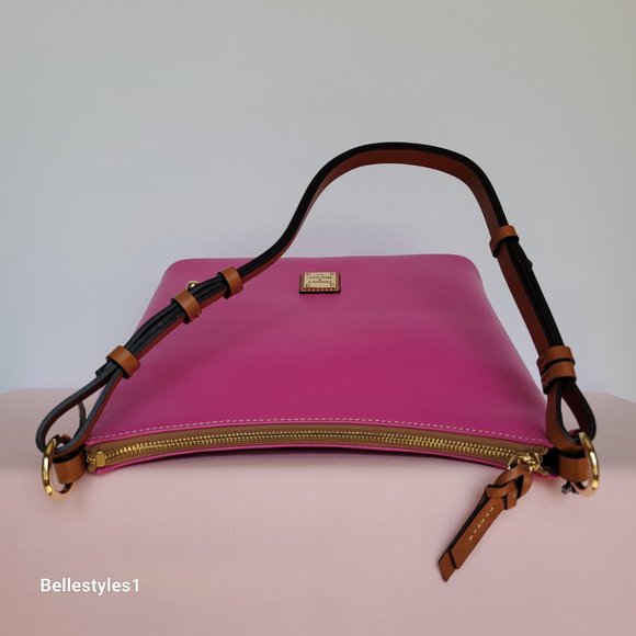 DOONEY & BOURKE Wexford Smooth Leather Hobo Shoulder Bag-Magenta color 🎈$169. - Picture 11 of 16